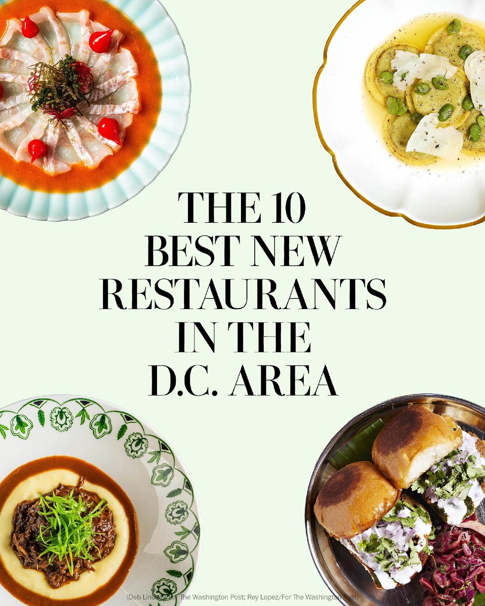 postlocal's tweet photo. Review: The Post's food critic’s top restaurants showcase vigor, vision and persistence shaping D.C.’s food scene.

In this collection of standouts that opened over the past 12 months, each restaurant is essential to the region's story in this moment. https://t.co/zbSm1YYwOd https://t.co/5wQQ7Q8mKL
