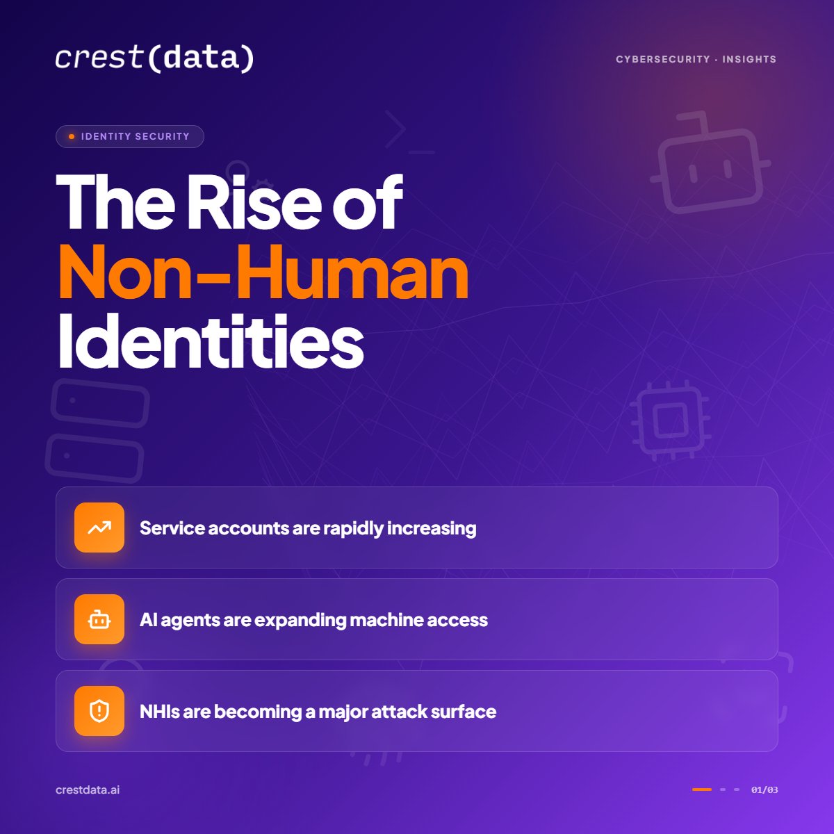 crestdata_ai's tweet photo. Non-human identities are a fast-growing attack surface in enterprises. Read Jignesh Patel's insights in this blog: https://t.co/ynMIuXCmkI 

#Cybersecurity #CloudSecurity #AI #EnterpriseSecurityServices #SecurityGovernance #IdentityManagement #TechLeadership #CrestData https://t.co/C1HwCW9HyZ