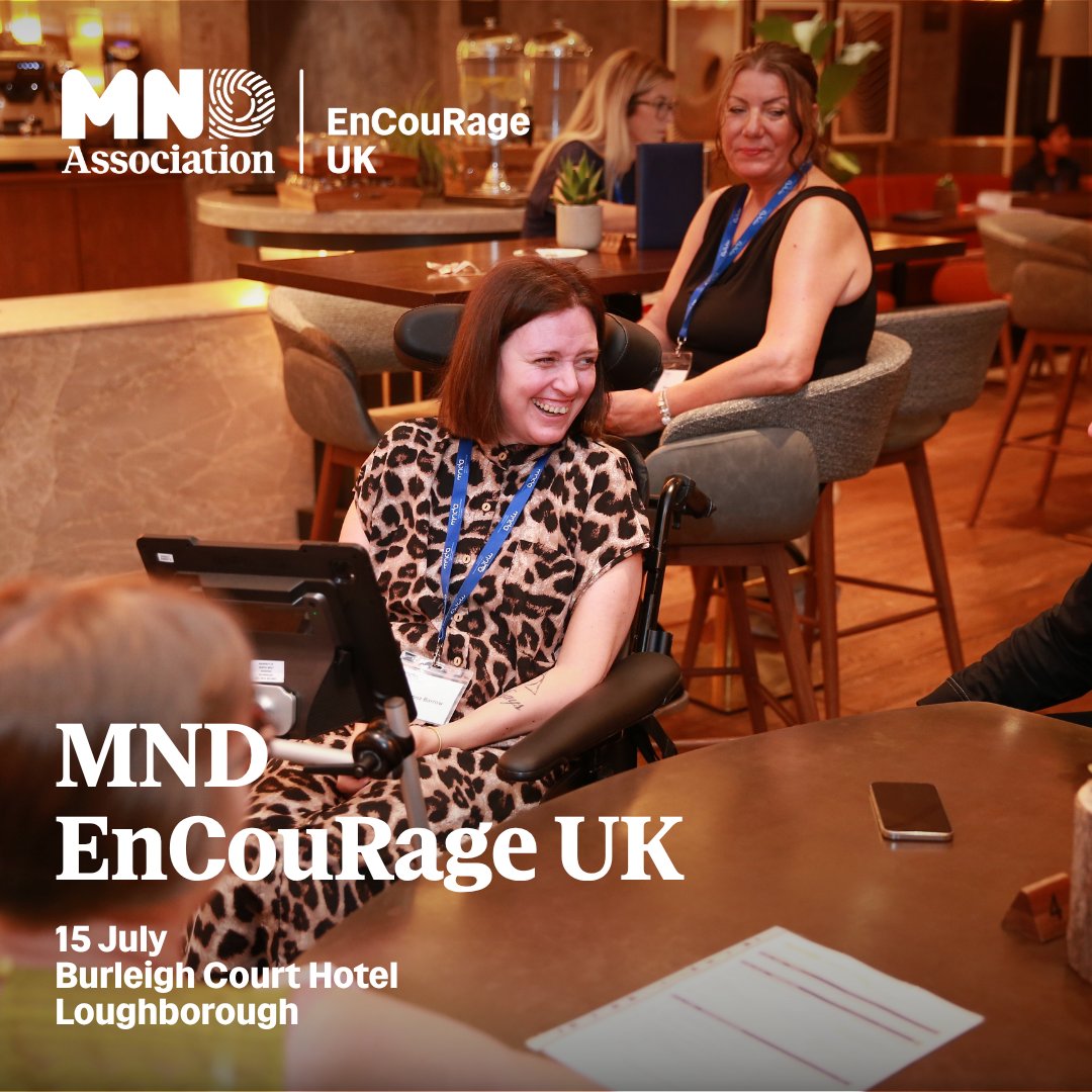 mndassoc's tweet photo. MND EnCouRage UK is a unique event where people with MND, families and carers can hear the latest research.

You’ll meet early career researchers, join small‑group discussions, and share your lived experience to help shape future MND research. Community registration is now open for the 15 July event in Loughborough.

🔗https://t.co/WKysE2KNR0