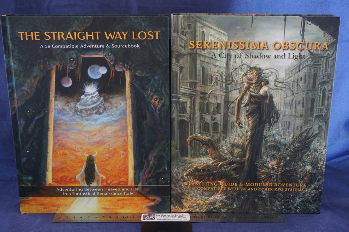 ShopBorderlands's tweet photo. New arrivals this week include two new fantasy renaiisance Italy settings and campaigns for D&amp;D 5e, new stuff for Vampire, old stuff for D&amp;D, Cthulhu Britannica, a new campaign for Cosmere, Geologist's, Mycologist's and Herbalist's Primers, and more! https://t.co/uKgRHtqhAY https://t.co/c9h7gSsSKD