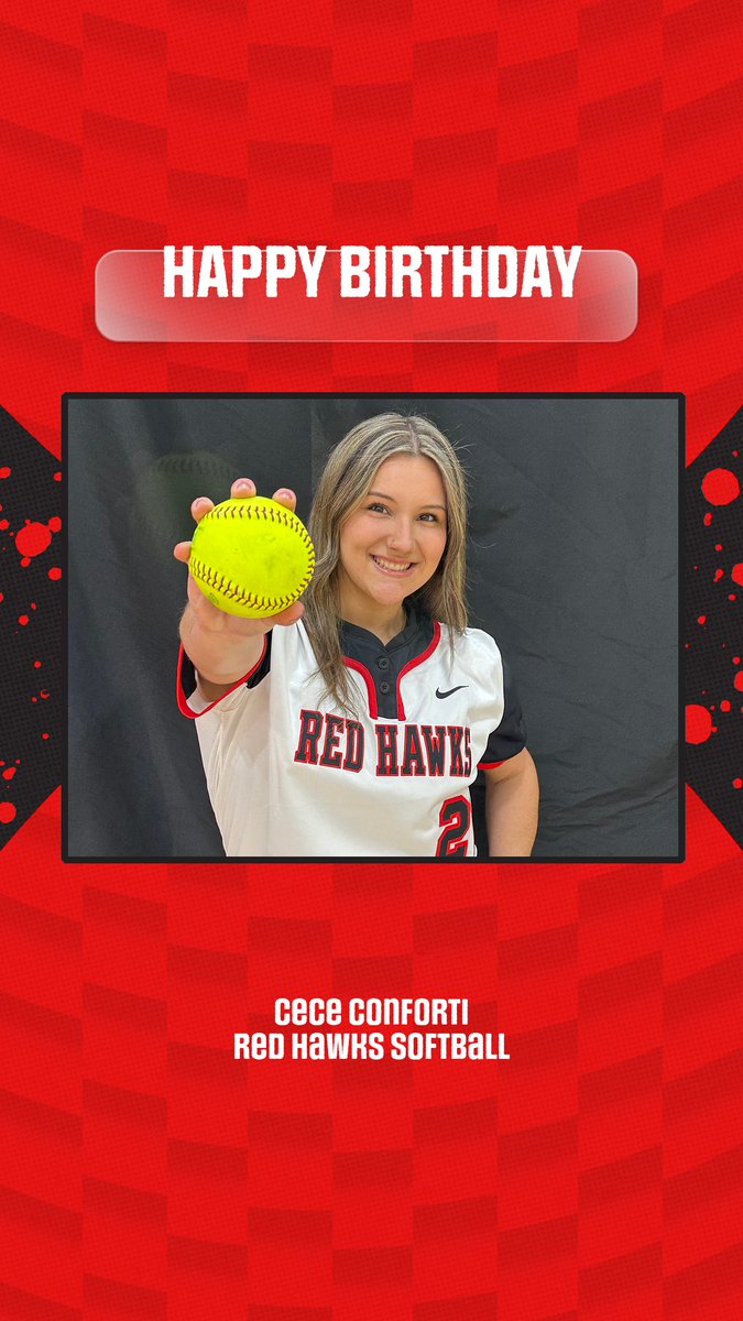 RedHawksSoftba2's tweet photo. HAPPY BIRTHDAY to CeCe Conforti! Red Hawk nation celebrates you today!🎉 #redhawkssoftball https://t.co/8qkhXTDZ4B