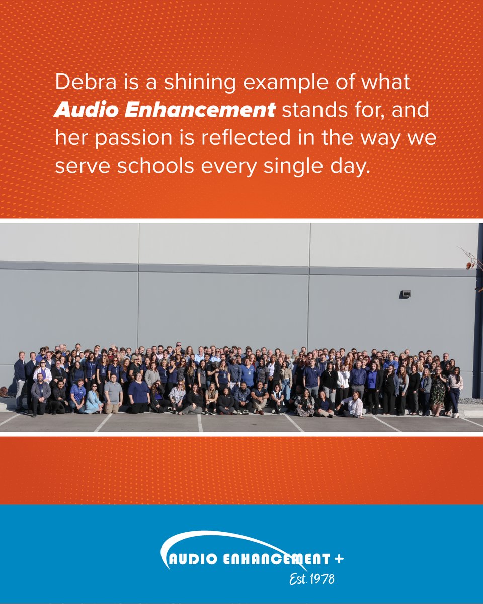 AudioEnhancemnt's tweet photo. Congratulations to Debra Mander, our April Employee of the Month! 🎉 Debra’s passion, dedication, and care for the schools we serve reflect the culture and mission of Audio Enhancement every single day. We’re proud to have her on our team! https://t.co/Hg0zsHNB0z