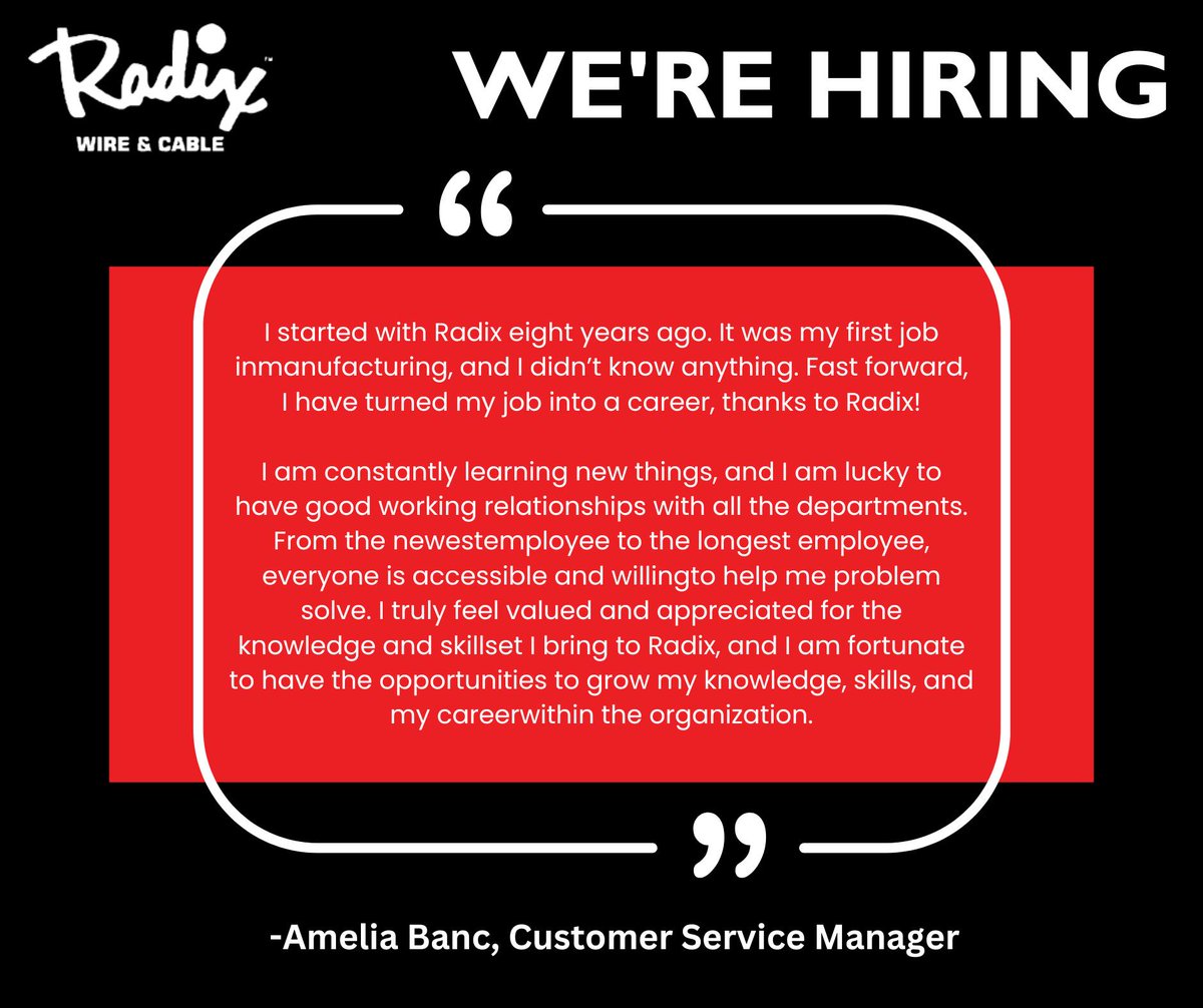 RadixWire's tweet photo. Radix offers competitive salaries and performance bonuses PLUS a full suite of benefits, including health and life insurance, paid vacation time, matching 401k retirement contributions, tuition reimbursement, and many other benefits.

Apply today: https://t.co/LqsNrGm9MO https://t.co/UEpx0YhgqT