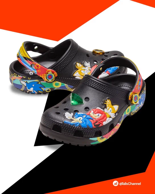 Here's a look at some of the new Sonic Crocs items launching 19 May, including a new Clog design for kids and adults. 2 new Jibbitz 5-Packs will also be launching alongside it. #SonicNews
