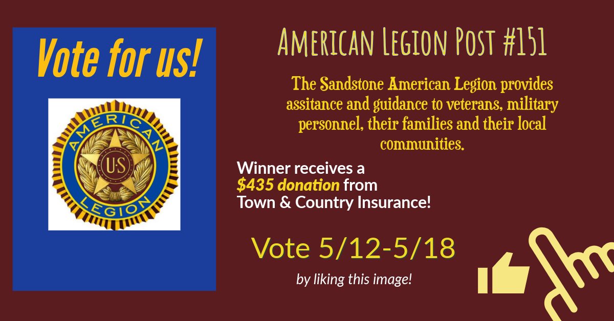 TCINS's tweet photo. 4 more days to vote by liking on our Facebook or on our Website! The winner with the most likes, and votes will receive a $435 donation. The three finalists are Hinckley-Finlayson High School Booster Club, Sandstone American Legion, Jaguar Nation, Vote &amp; Share, ends 5/18! https://t.co/pFBEIyQ5sd