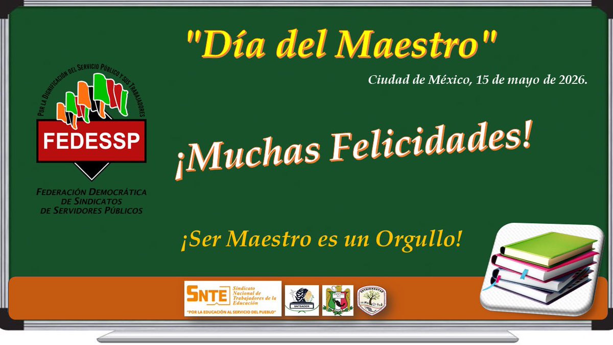 FedesspN's tweet photo. #15DeMayo
“Día del Maestro”
Valoramos y agradecemos a las Maestras y a los Maestros de México, su permanente y responsable labor al frente de la Educación con la premisa de la lectura de la vida: ¡Educar para Transformar!
@agusaviles1 @sntsadersecc01 @censntsict @marudavalos29 https://t.co/gWaAscu1f6