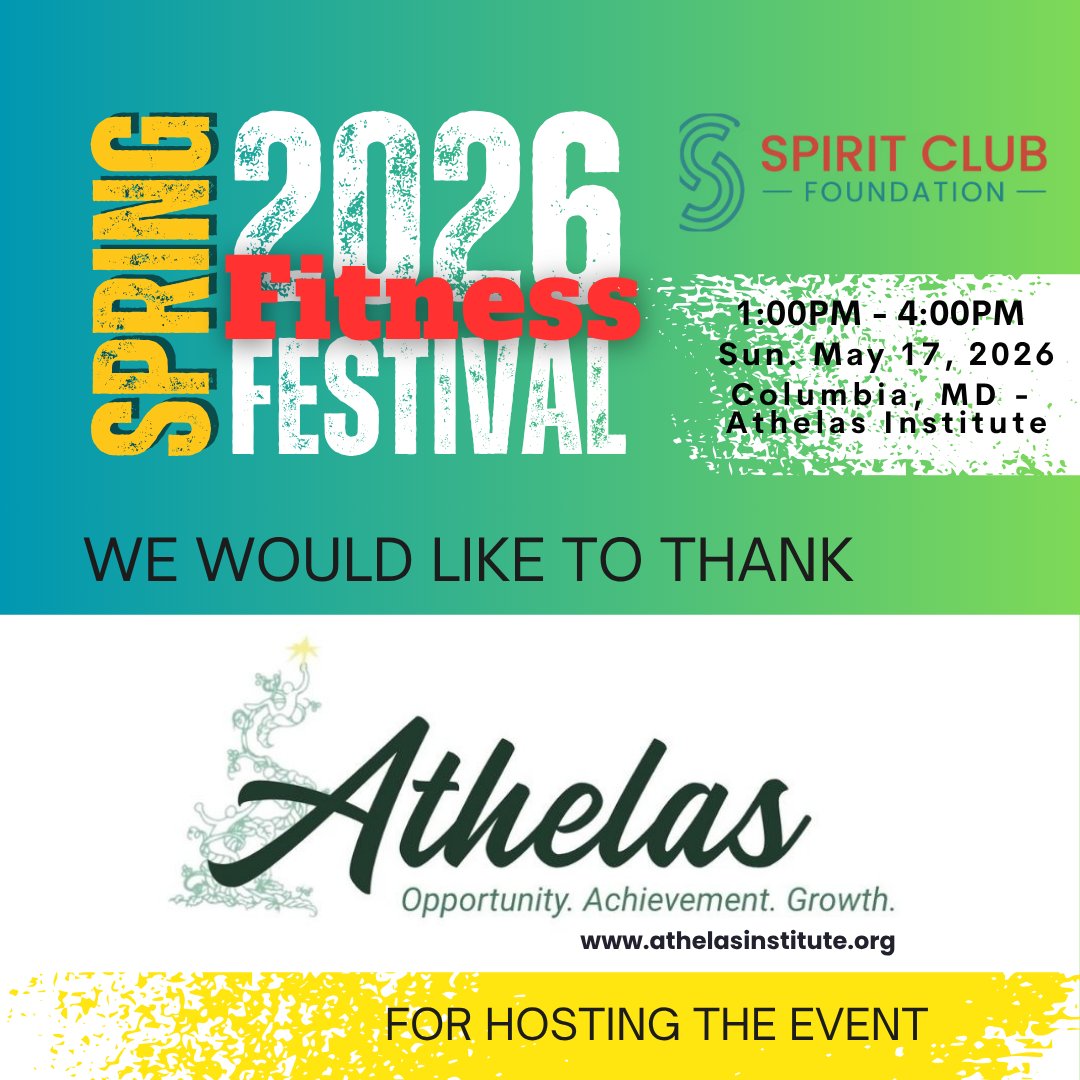 SpiritClubFnd's tweet photo. Thank you to Athelas Institute, Inc. for hosting the 2026 Spirit Club Foundation Spring Fitness Festival in Columbia, MD.
We’re grateful for your support in creating inclusive community experiences for all abilities.
https://t.co/v5hfiqOcas
#SpiritClubFoundation #AthelasInstitute https://t.co/ttHJkyIwzj