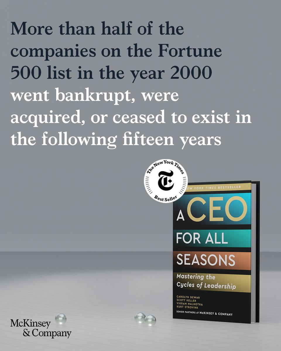 McKStrategy's tweet photo. Jamie Dimon of JPMorgan Chase reflected: “The big lesson I learned? Don’t get complacent, despite a successful track record.”

Explore #CEO4AllSeasons to see how the most successful leaders stay ahead at every stage of the CEO's role. 
https://t.co/cYur2vzeVK https://t.co/ZaTTaEBgUB