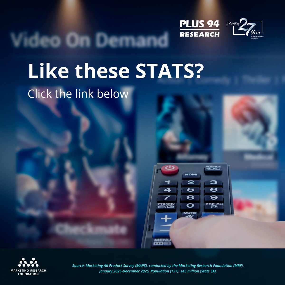 Plus94_Research's tweet photo. Streaming is reshaping South Africa’s media landscape. MAPS tracks which on-demand platforms consumers use, who’s subscribing, and where attention is shifting. 

If these STATS impact your business, subscribe: https://t.co/TZXbUw3dag 

#MAPSData #MediaPlanning #Plus94 https://t.co/jTuwAHjG33