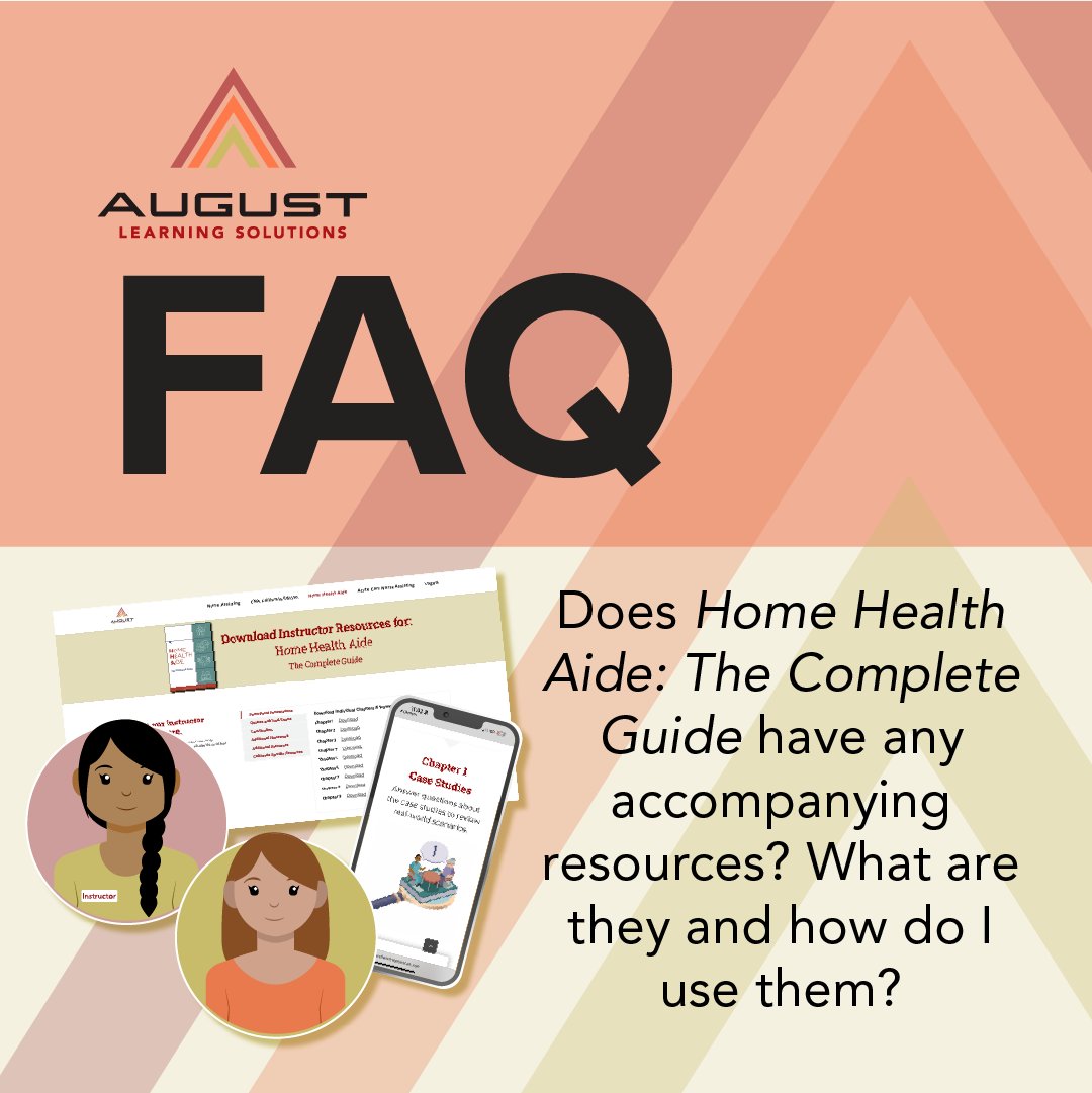 AugustLearns's tweet photo. Unlock FREE instructor &amp; student resources with Home Health Aide: The Complete Guide! https://t.co/QcJvY4gIUl
#HomeHealthAide #NursingEd #EduResources #AugustLearns https://t.co/r7Nn5minTw