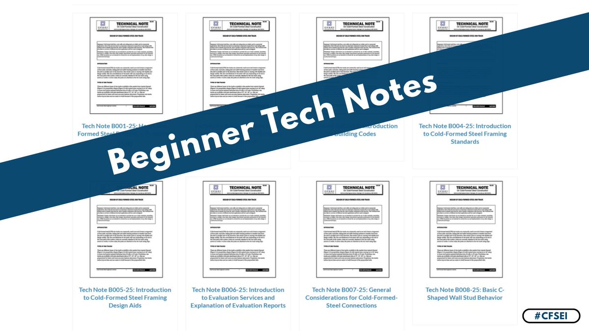 cfsei_steel's tweet photo. New to cold-formed #steelframing? #CFSEI Beginner Tech Notes provide a practical introduction to CFS design, codes, standards, and construction practices. Explore updated and new resources at https://t.co/c0vWmDGhON
#Engineers #BuildSteel #ColdFormedSteel #SteelDesign https://t.co/hs8L2NLli6