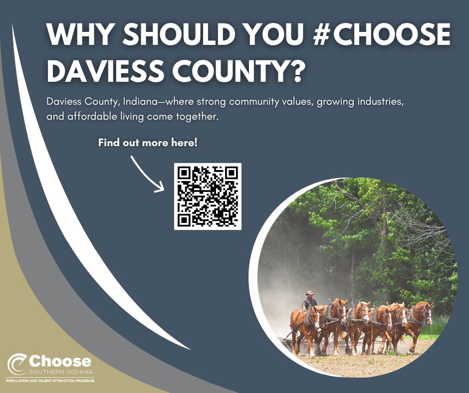 ChooseSoIN's tweet photo. Rooted in community. Built for opportunity! Daviess County blends small-town charm with real career potential—making it the perfect place for your next move. #ChooseDaviessCounty https://t.co/VZqYfsLTuf