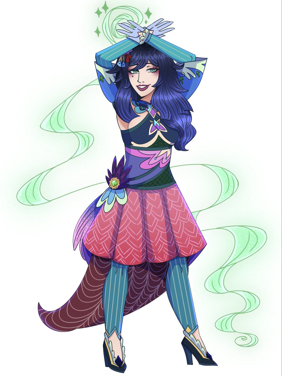 artist1c_aRe0u's tweet photo. Meet Meilian, daughter of Yelan and Pantalone 🪷

◆ Name: Meilian
◆ Title: Feeling Lotus
◆ Talented Seamstress within Liyue Harbor inspired by Fontainian Arts
◆ Vision: Dendro
◆ Constellation: Sartrix Lotos
#genshinoc #characterintroduction #genshinimpactfanart https://t.co/YMGhf7ecPU
