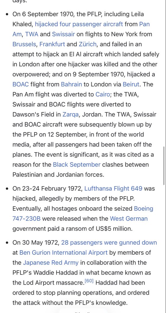 KnuffiBiene's tweet photo. @Pepe_marine @realMaalouf My ass, p*lestinian terrorists  kidnapped multiple planes. 
They also commit countless terroristic attacks around the world for decades.
This here was only the P*F*L*P. https://t.co/XPTgBlTMKZ