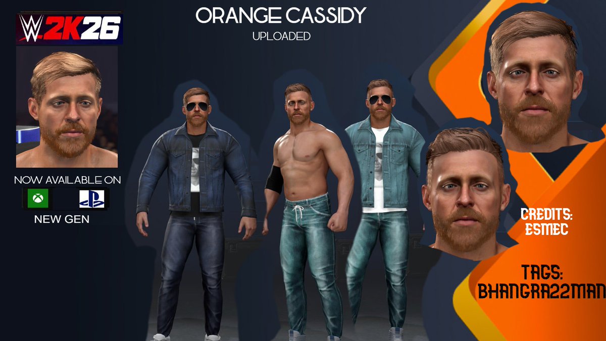 Bhangra94877286's tweet photo. .@RealRoyceKeys .@IAmJericho 2.0 .@MasonRook_wwe  .@orangecassidy caws  WWE 2K26 uploaded, .
@Tete2k 4 face pic assist, collab with .@Valoween on Y2J, Mason credits JerichoJudas more nxt tweet .
@ElementGamesTV .@Smacktalks .@BigChrisSpirito .
@KayfabeConcepts .@WhatsTheStatus https://t.co/iKPeCGy00K