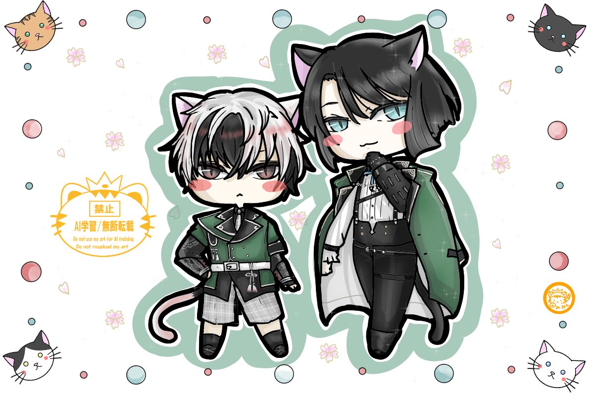 イラスト描きました🐱🌸 〜刀剣乱舞より〜 『倶利伽羅江』 『松井江