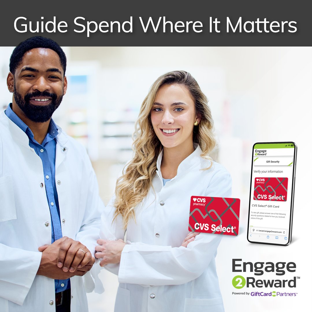GiftCardPartner's tweet photo. Need more control over how rewards are used? Available via the Engage2Reward™ Gift Card Ordering Platform, CVS Select® Gift Cards guide spend toward health essentials, wellness products, and everyday essentials.
Flexibility with purpose: https://t.co/FaCMnhGGWt https://t.co/nb5OtdcJlj