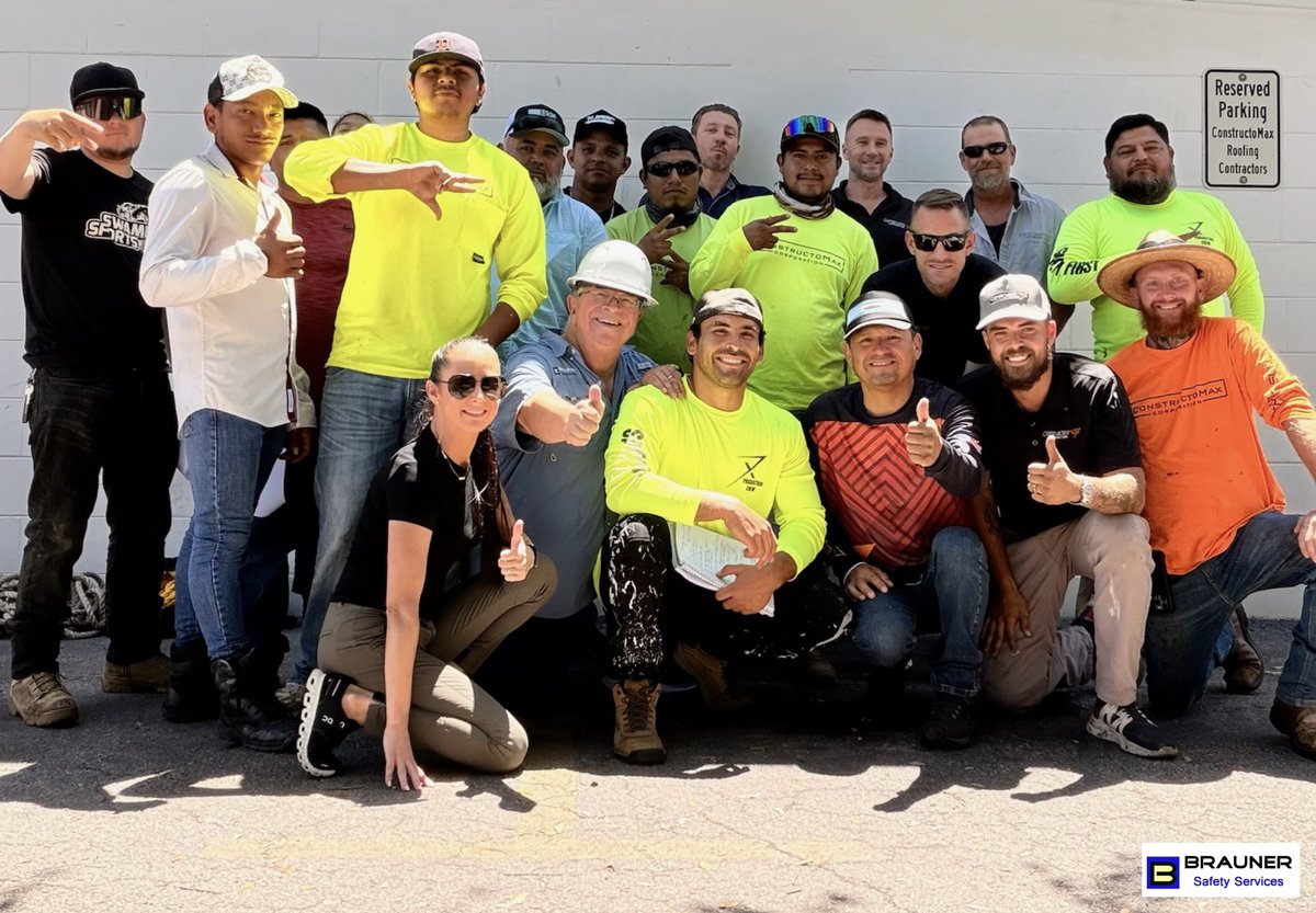 BraunerSafety's tweet photo. This week’s #FeatureFriday goes to the awesome crew at @ConstructoMax!  We had the pleasure of delivering Fall Protection + Ladder Safety training for their team, and they showed up ready to learn, participate, and sharpen their safety skills. Thanks for having us out! #safety https://t.co/weo4eciRg4