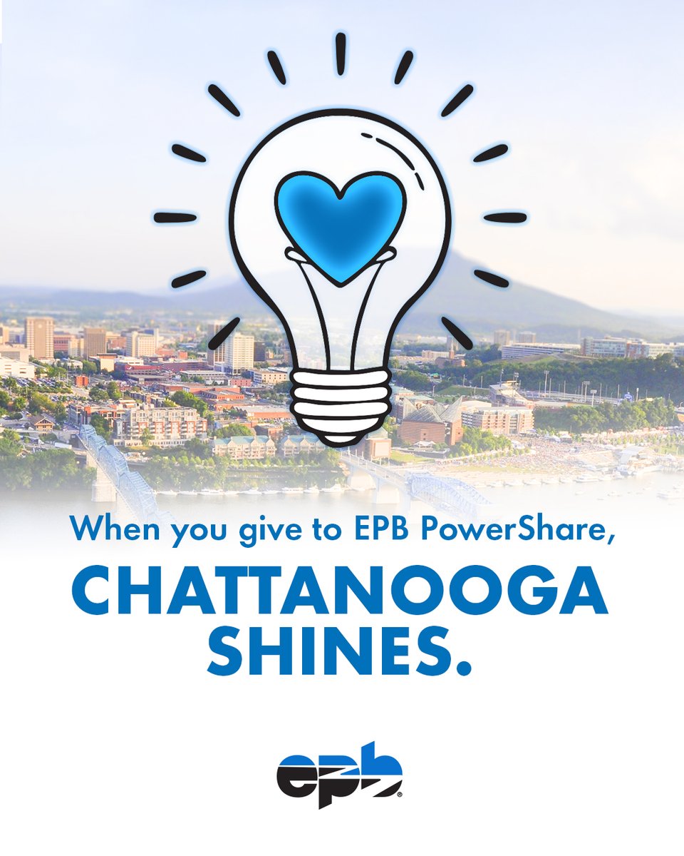 EPB_Chattanooga's tweet photo. For thousands of families in our community, keeping the lights on is a struggle. Especially when rent, groceries, and unexpected expenses add up.

By giving just $1/month to EPB PowerShare, you can help a neighbor stay safe and supported.

Give today at https://t.co/1ujHJ7Bnde. https://t.co/VLvVri5ZVb