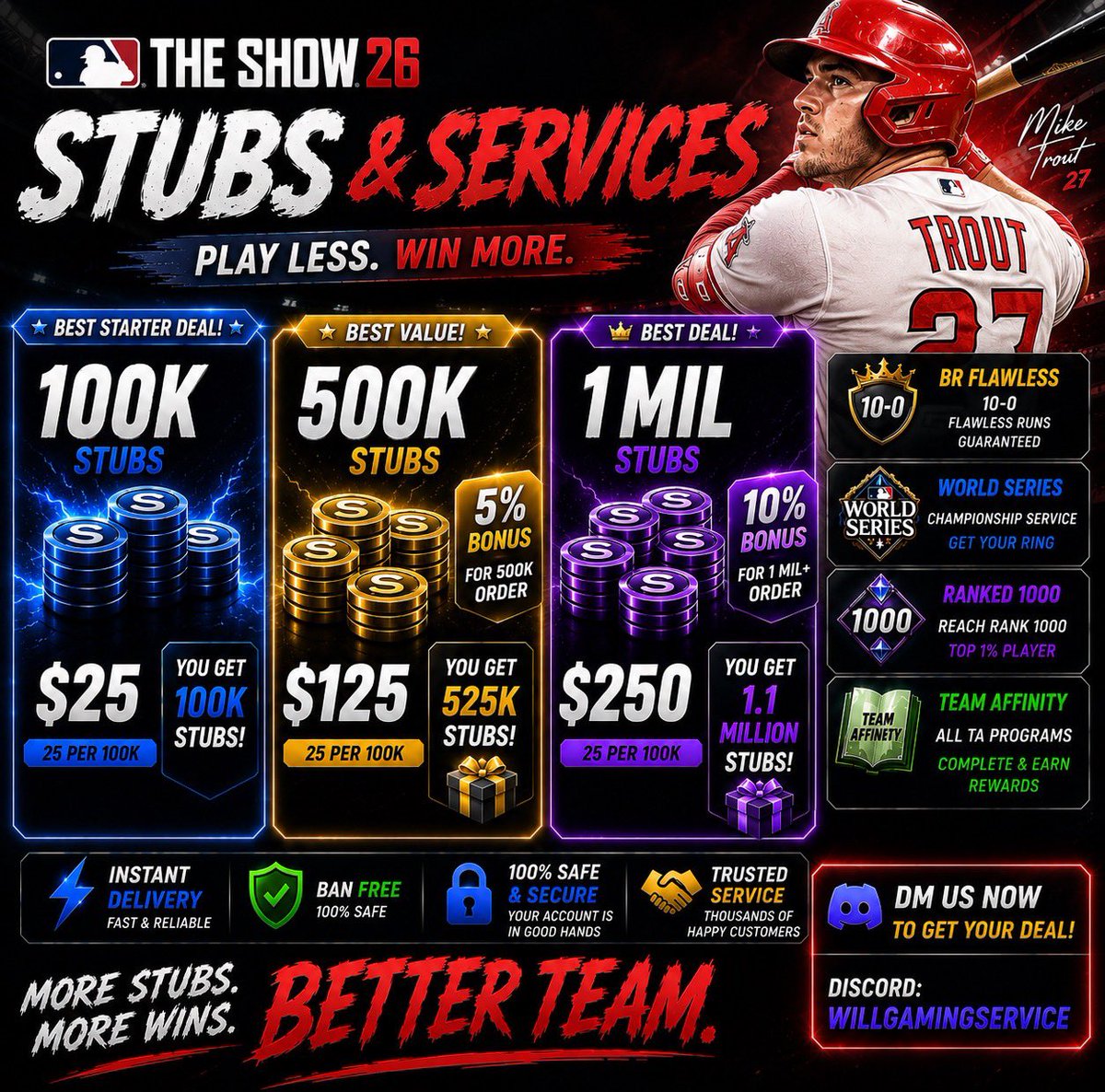 MLB The SHOW26 Stubs & BR Flawless |MUT &CUT Coins tweet media