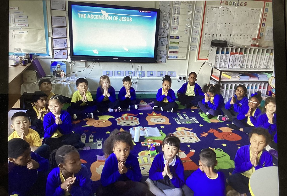 StCathRC's tweet photo. Yesterday, Year 1 celebrated the Feast of the Ascension during our Celebration of the Word. We learned how Jesus went to heaven and promised to always be with us. We are reminded that Jesus walks with us everyday. https://t.co/B6w5uVUYjw