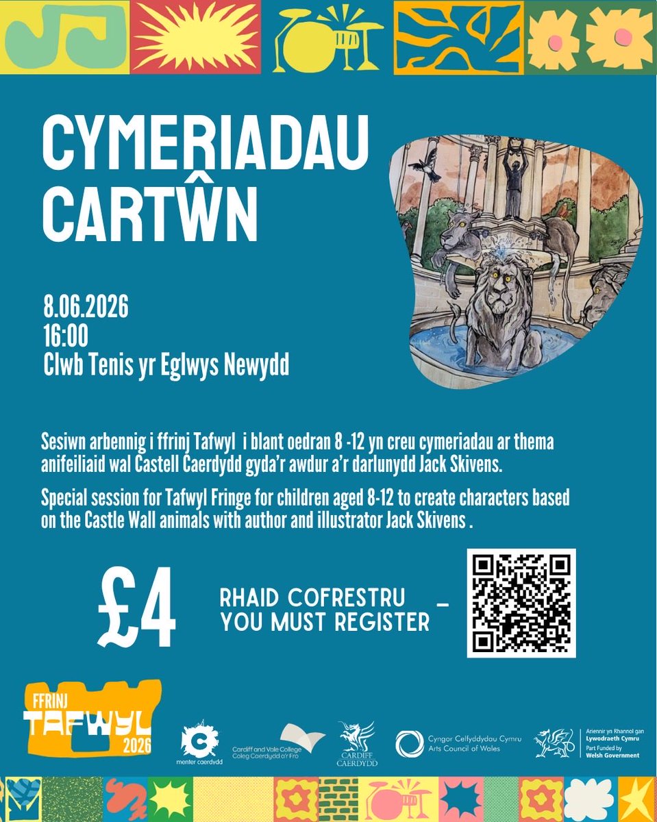 WTC_Cardiff's tweet photo. A children's event for 8-12 year olds is being held on the 8th of June at WTC as part of the Tafwyl fringe activities. Please share with friends and visit the Menter Caerdydd website to book a place. Diolch! https://t.co/0DG1EurlMU