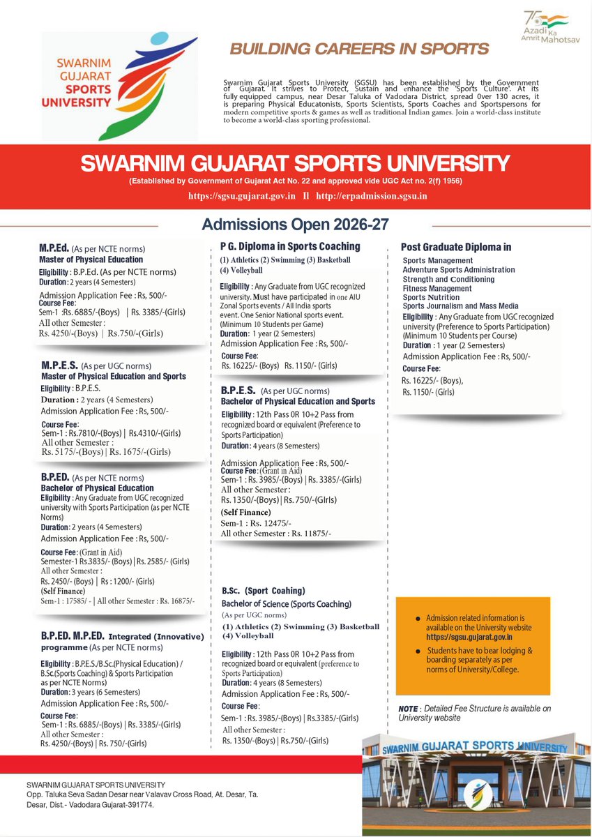 Swarnim Gujarat Sports University tweet media
