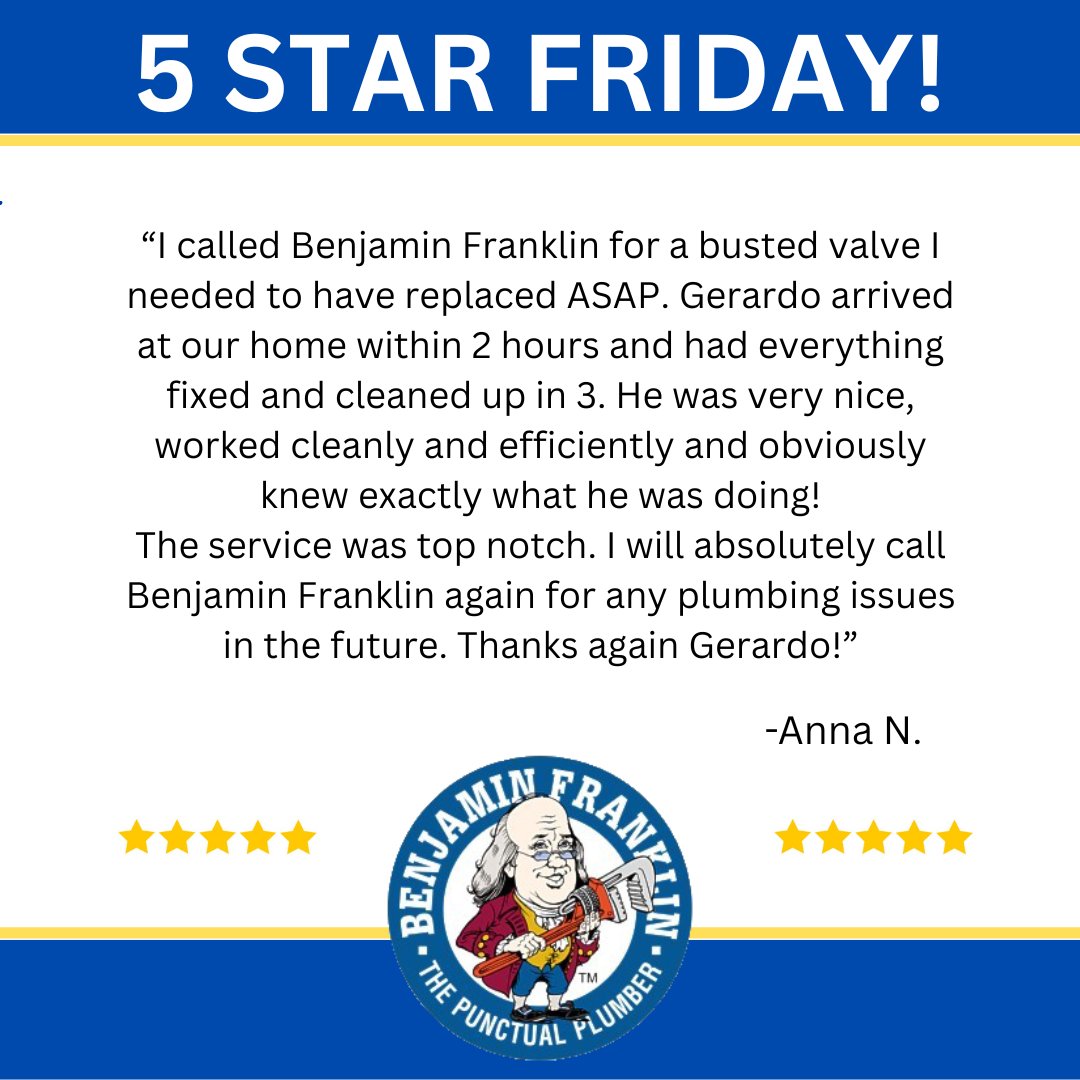BFPHollySprings's tweet photo. 5-Star Friday ⭐️

Fast response, expert workmanship, and a clean, efficient repair from start to finish. We’re proud to have team members who show up ready to solve problems and deliver a top-notch experience every time.

If you need a plumber you can count on, we’re here!! https://t.co/dZ1YvF7UhP