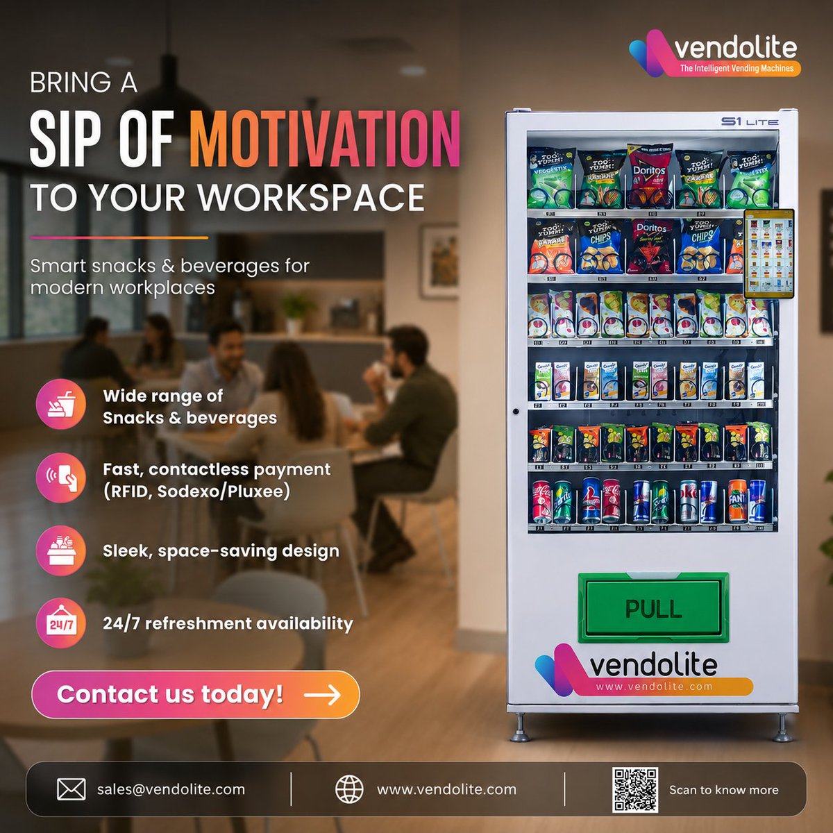 vendolite's tweet photo. Bring smarter refreshments to your workplace with Vendolite vending machine rentals.

A simple way to improve employee comfort while reducing office refreshment hassles.

📩 DM us or contact today to explore vending solutions for your office.

#Vendolite #SmartVending #Office https://t.co/snYdNRM5cM