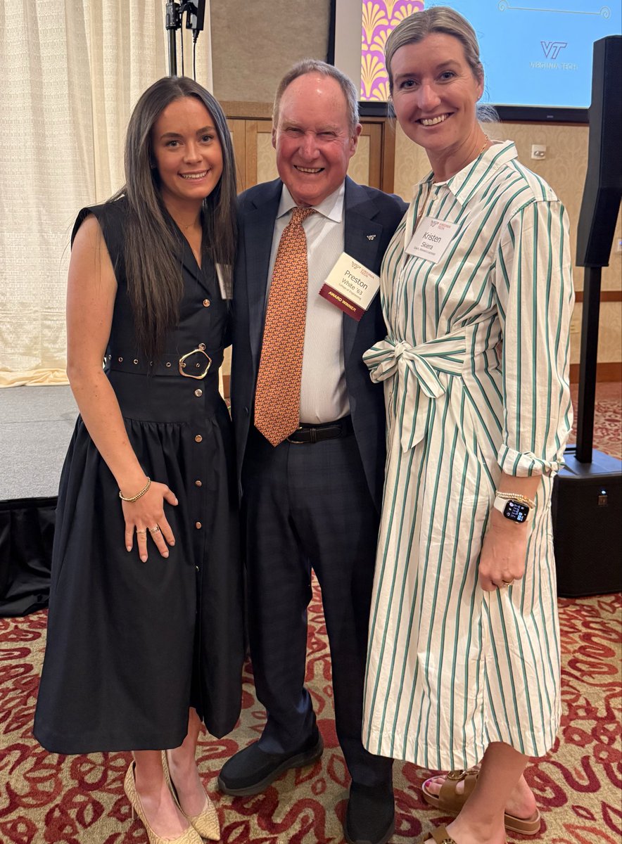 CoachWaags's tweet photo. What a privilege for @HokiesLax to be a part or presenting Preston White with the Ut Prosim Medal at last evening’s University Awards Dinner. So thankful for all he does to support &amp; uplift Hokies all around our campus! https://t.co/73WJjvFML0