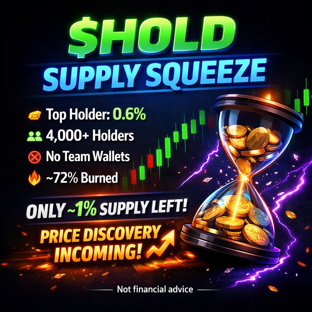 Freddyholdz's tweet photo. This can't happen to HOLD due to amazing wallet distribution, absolutely no dilution ! meaning NO more tokens can ever be created and there is only around 1%of supply left ! 
with around 4k holders n approaching 1000 days in the market n holding strong thru the turmoil n SAF 🟩 https://t.co/lInDIGvVsY