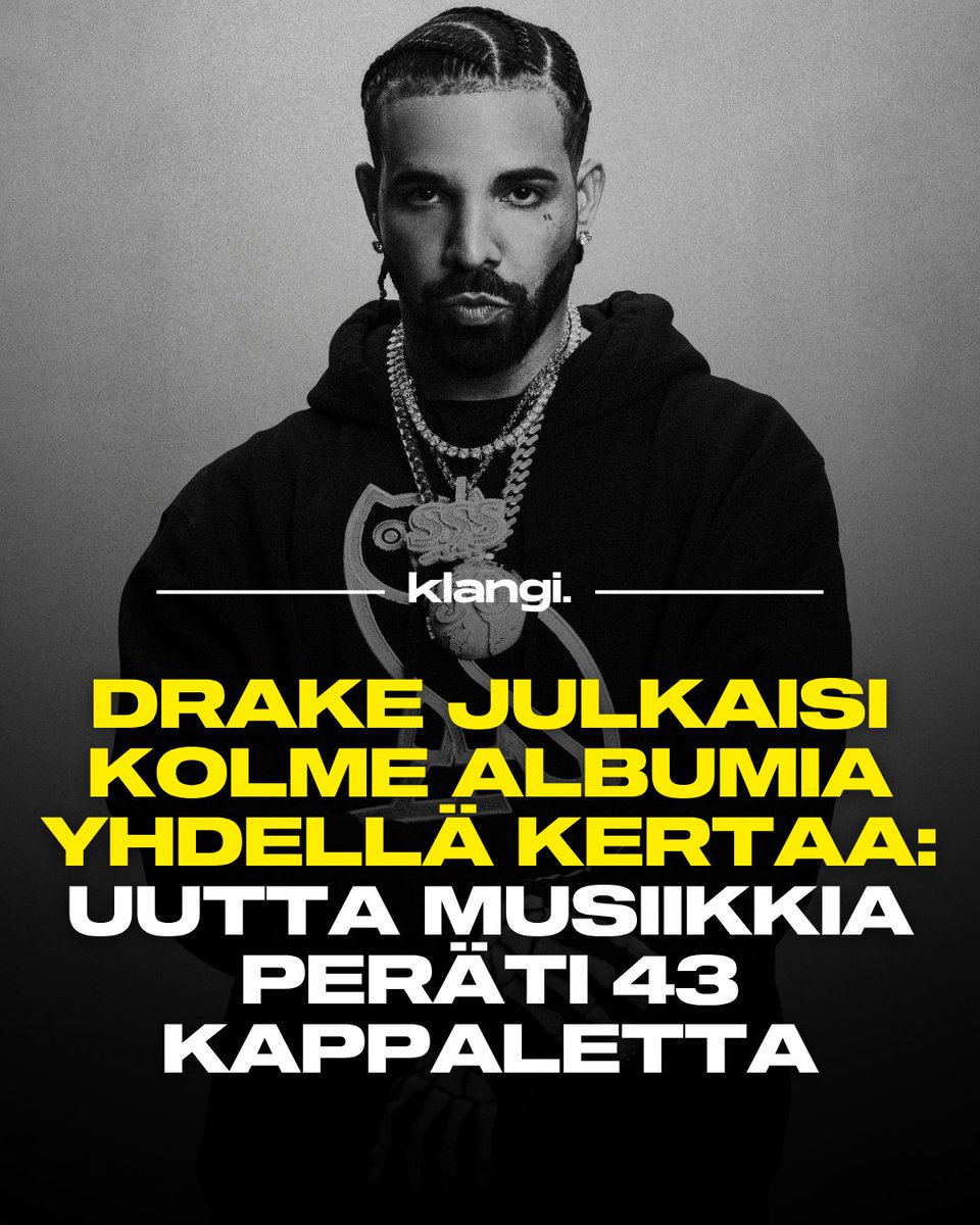 klangimedia's tweet photo. Drake julkaisi kauan odotetun ICEMAN-albumin sekä kaksi yllätyslevyä. Lue juttu: https://t.co/3HOwnvDEhB https://t.co/MHjml5AhQc