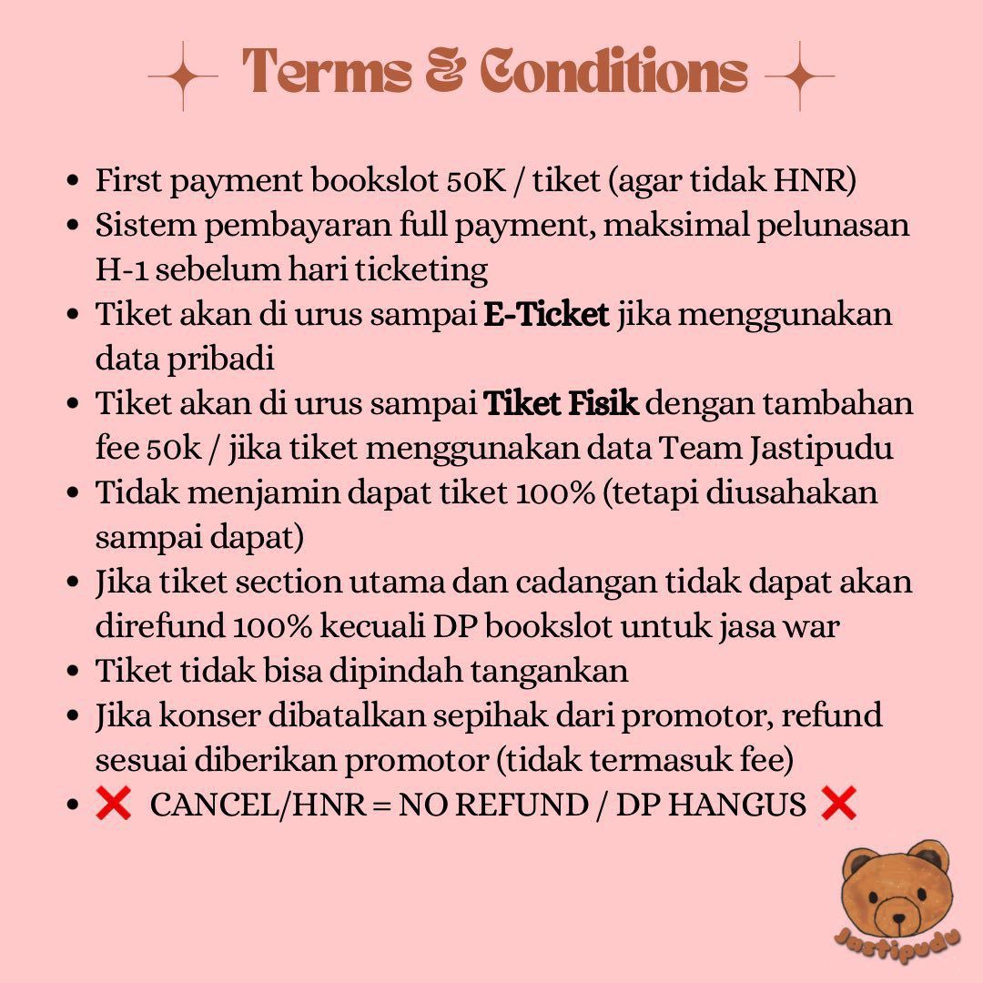 ABCrhany's tweet photo. ✨OPEN JASTIP BABYMONSTER CHOOM 2026-27 WORLD TOUR IN JAKARTA✨

🩶 Fee : IDR 250K / tix 
🩶 Bookslot : IDR 50K
🩶 Menggunakan data customer
🩶 Diurus sampai E-tiket

DM / click link in bio for more details and order!🖤

#babymonster #baemon #babymonsterinjakarta #jastiptiket https://t.co/dN4u17TBga