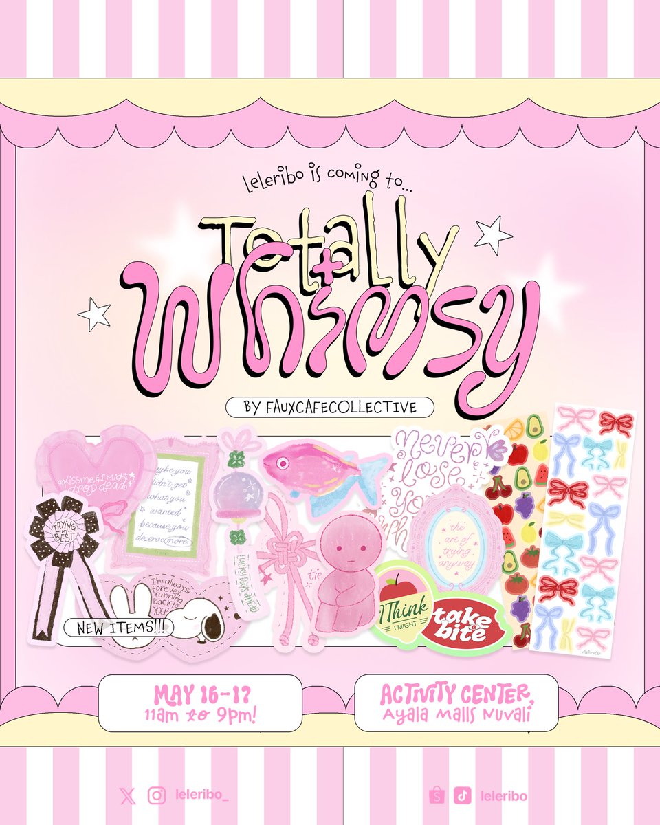 leleribo_'s tweet photo. we’re heading back to South!! ✨

catcg us for a whimsical weekend this May 16–17 at Ayala Malls Nuvali Activity Center! 🌷

we’re bringing our newest items, fresh restocks, and your favorites — can’t wait to see you all there! 💌 https://t.co/76Rzir3SFJ