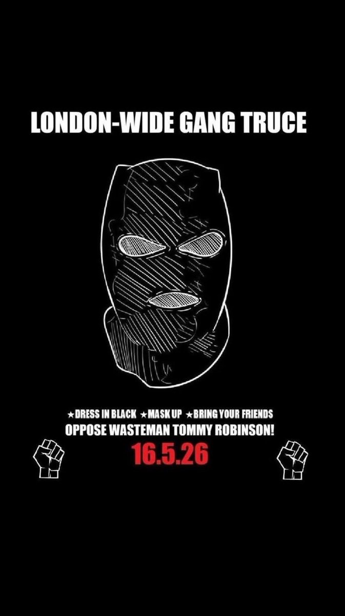 MarinamKitten's tweet photo. @metpoliceuk You all KNOW it will be the masked up far left that will cause violence and disturbance so pay attention to what @TRobinsonNewEra says for the good of the country https://t.co/lsGYUD17D6