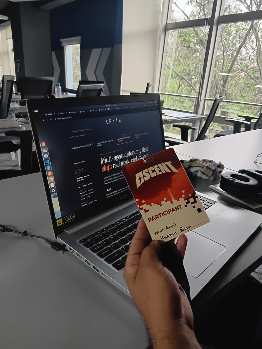 HsrRaza's tweet photo. 7 hours into ASCENTโ26 ๐
Learned a lot, explored Omnium, and now trying our best to integrate it into our multi-agent system.
Building, debugging, and learning in real time.
@Omnium @Ascent @Scaler School of Technology
#ASCENT26 #Omnium #AI #Hackathon https://t.co/uNPQuGqfNr