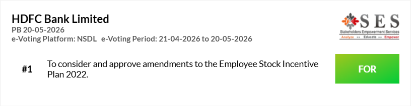 SES_Governance's tweet photo. SES PA Report - HDFC Bank Limited, PB 20-05-2026. For more details https://t.co/FNDsX7fKkX https://t.co/4lBocoa0NB