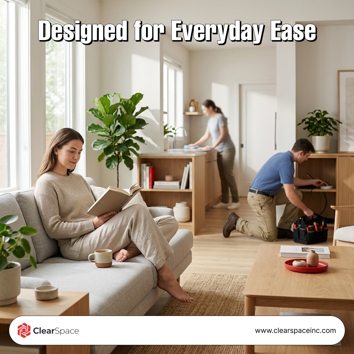 clearspaceinc's tweet photo. ClearSpace simplifies cleaning and repair management — so daily living feels easier and more convenient.

Ease is designed.

#ClearSpace #EasyLiving #SmartCare https://t.co/7FqgP7Yy3k