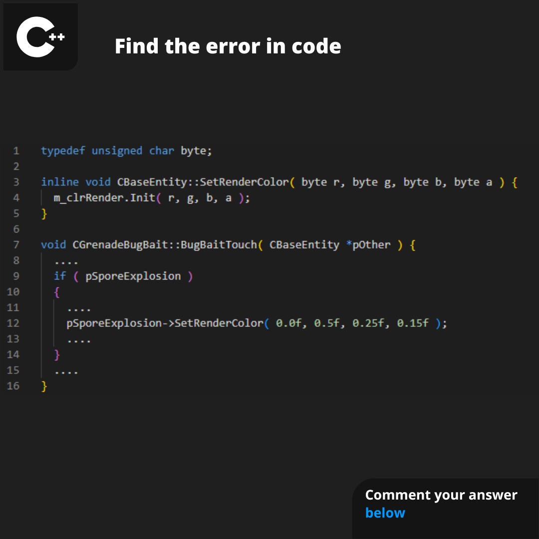 pvs_studio's tweet photo. PVS-Studio spotted the C++ bug in the Source SDK code. Can you?