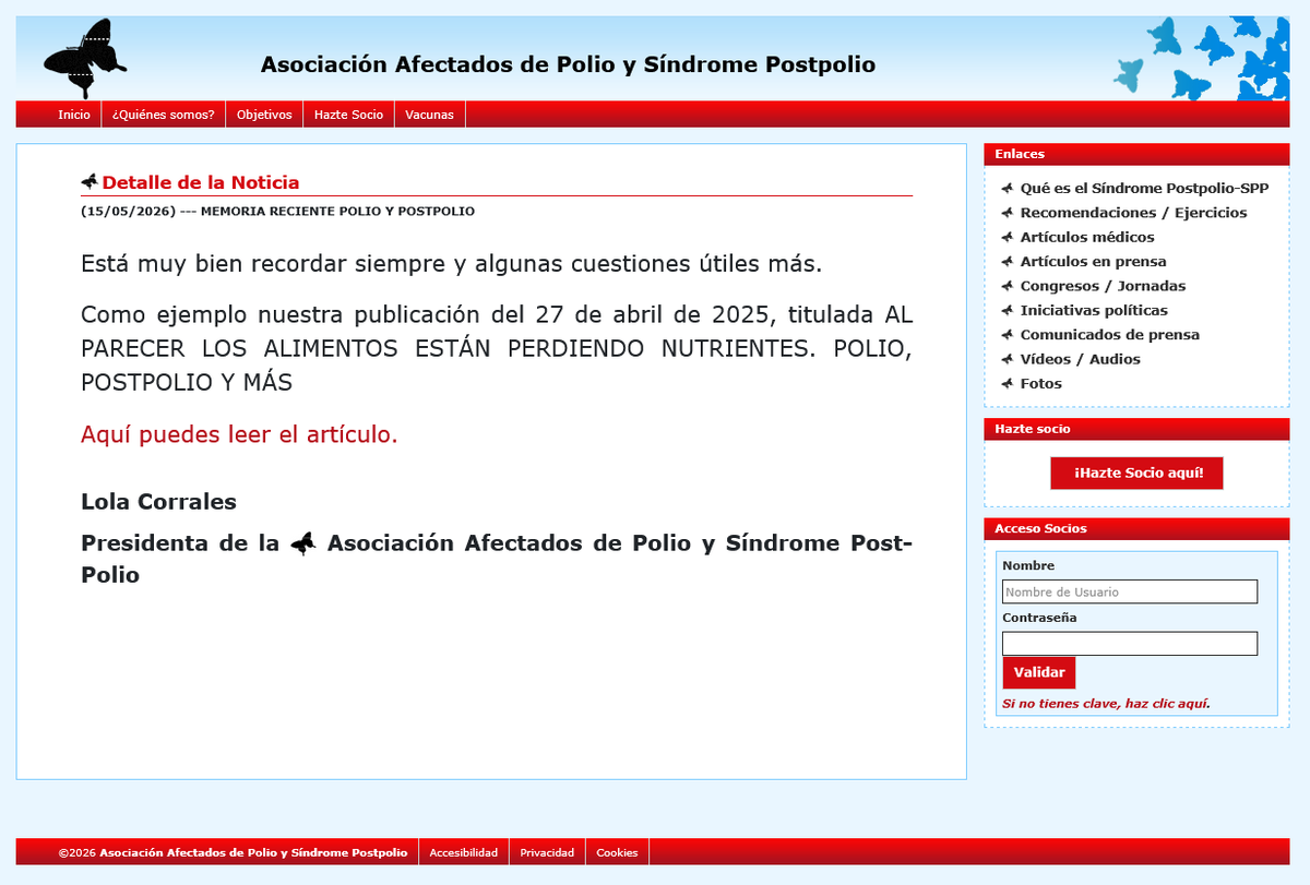 LolaCorralesP's tweet photo. MEMORIA RECIENTE POLIO Y POSTPOLIO
https://t.co/xfRXfQSUhn https://t.co/0tcwWCpmqq