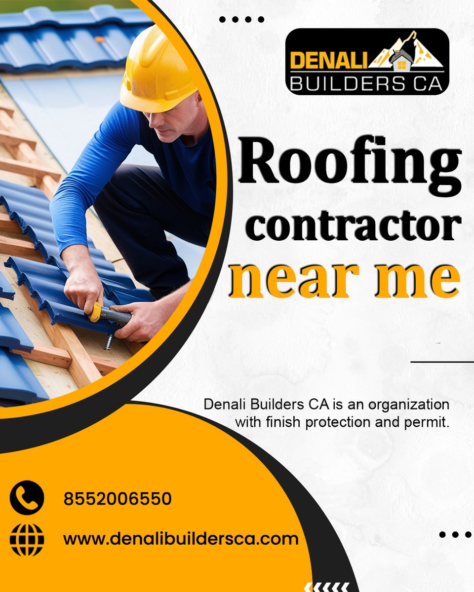 ca_denali's tweet photo. Searching for a trusted Roofing contractor near me?Denali Builders And Roofing provides expert roof repair, roof installation &amp; re-roofing services with quality you can trust.
📞 855-200-6550
🌐 https://t.co/1UIx8LxH5V

#RoofingContractorNearMe #NewRoof  #DenaliBuildersAndRoofing https://t.co/8JZ0PwViU7