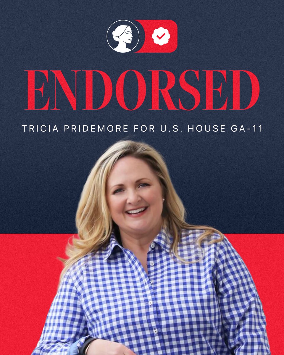 sbaprolife's tweet photo. A longtime Georgian, @TPridemore has been a strong ally in the fight for life for many years, and we are proud to endorse her again to be the next U.S. Representative for Georgia’s 11th District.

From her leadership on the Georgia Public Service Commission to her work supporting Georgia families and communities, Tricia has consistently stood for the protection of unborn children and the values Georgians care about most.

She understands the need for strong pro-life leadership and action in Congress, and she can be counted on to be a voice for the defenseless unborn in Georgia and across the country.

GA-11, make your vote for LIFE count!

Primary is May 19 🗳️
