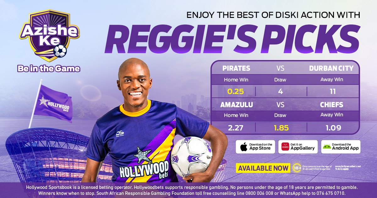 RISEfm943's tweet photo. Enjoy the best of top-tier Diski action this weekend with Reggie's Picks! 

Play Now on all the excitement with Hollywoodbets.

Ts &amp; Cs Apply. https://t.co/I8EkR9e6L4