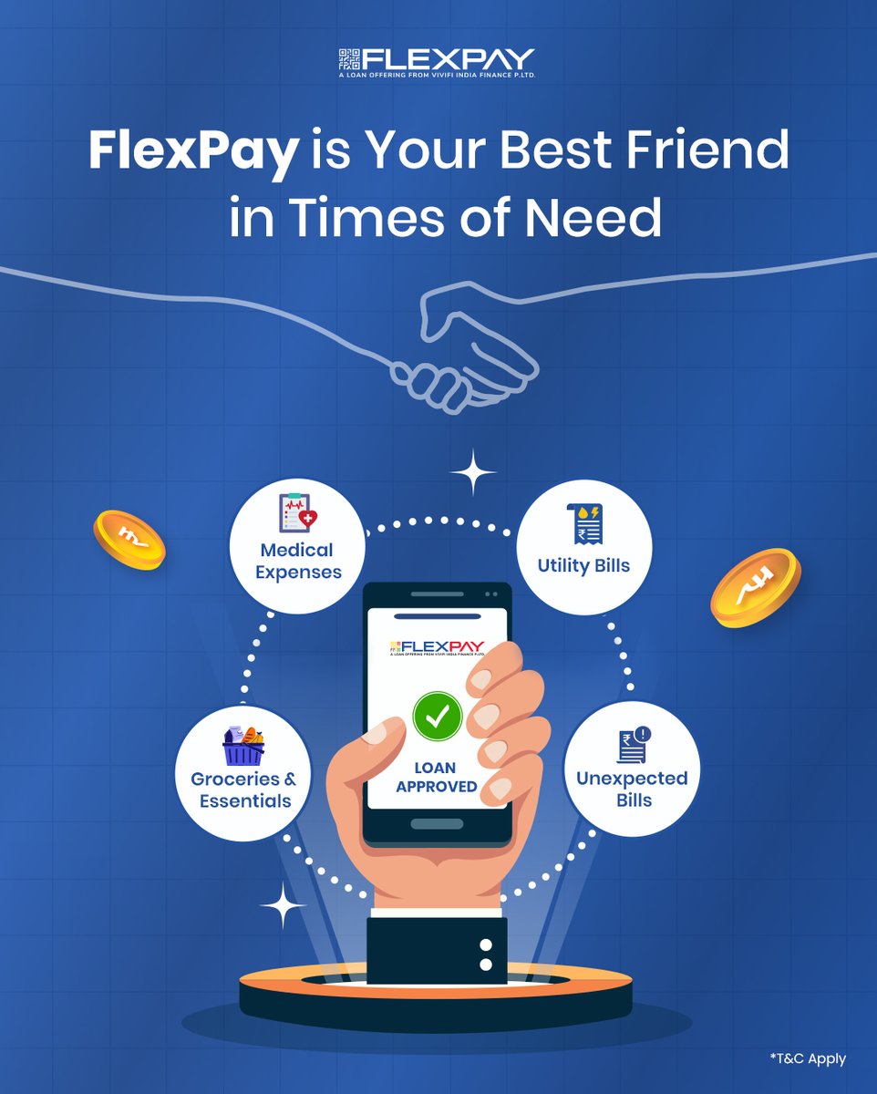 FlexPayIndia's tweet photo. In times of need, FlexPay stands by you with quick support for life’s important expenses. Apply now!
.
.
.
.
#fastfunding #SecureFunding #LoanSolutions #FlexPay #digitallending #LoanMadeEasy #SmartFinance #quickloans #QuickFunds #InstantSupport #personalloan #FintechIndia #FlexibleLoans #SmartBorrowing #easyapplication #DigitalLoans