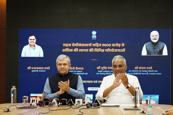 PIB_India's tweet photo. Rajasthan gets its first Semiconductor Plant

🔹 India’s first SME-led Semiconductor facility by Sahasra Semiconductors inaugurated at Bhiwadi

🔹 Union Minister @AshwiniVaishnaw hails Rajasthan’s entry into the strategically important #semiconductor industry
 
🔹 Electronics Manufacturing Cluster (EMC) developed by ELCINA at Salarpur also inaugurated

Read here: https://t.co/7uuKhl8E3R 

@GoI_MeitY