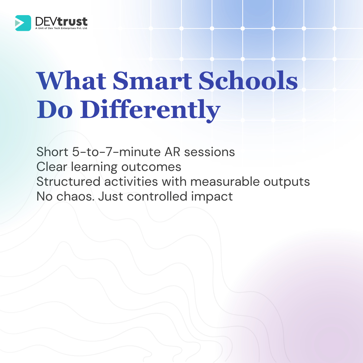 DEVtrustInc's tweet photo. Learning is evolving beyond screens and static content.

DEVtrust builds AR-ready EdTech platforms for the future of education. 
Visit our website 👉 https://t.co/AmG7xZyLJX

#EdTech #AR #AIinEducation #DigitalLearning https://t.co/FUfC1x5k3l