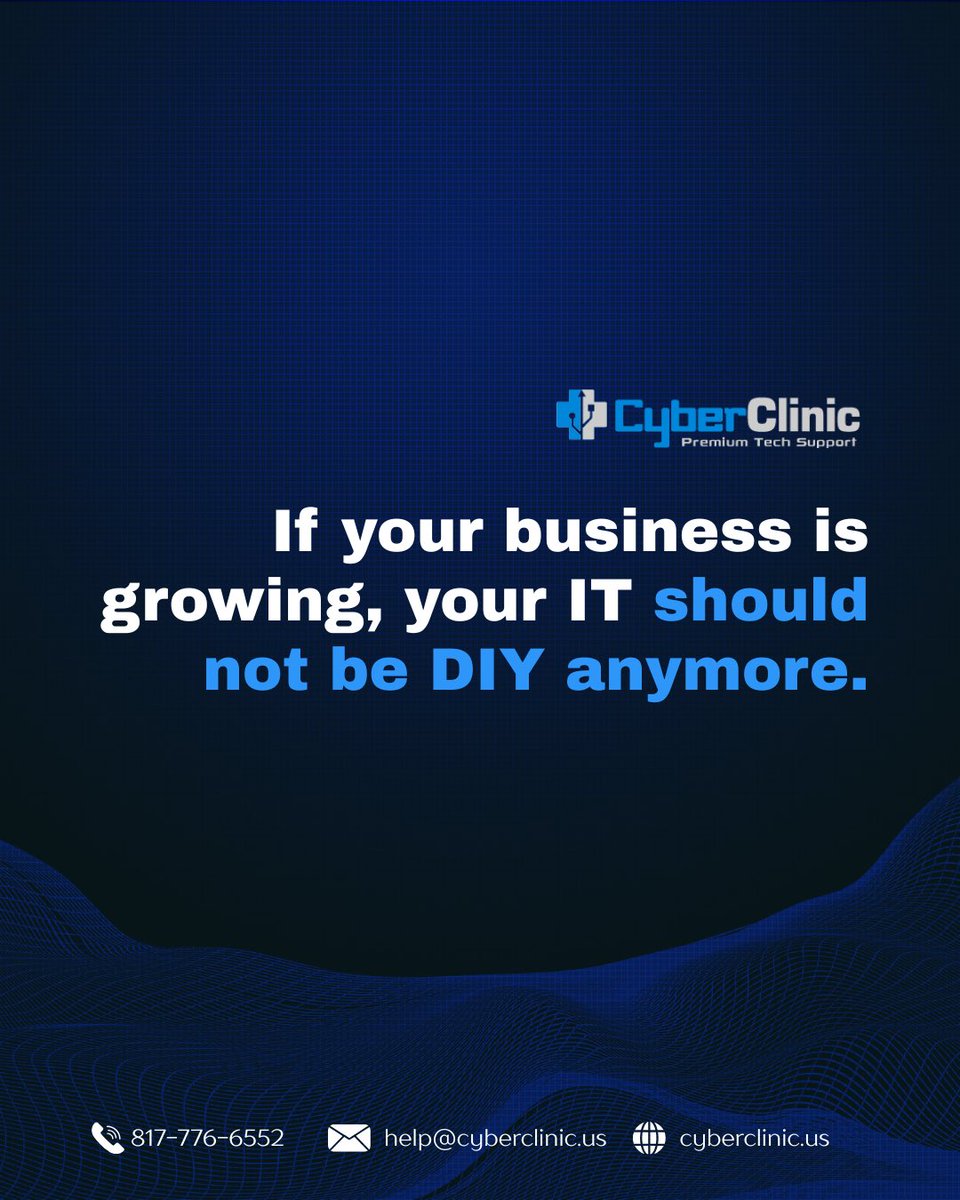 CyberClinicInc's tweet photo. If your business is growing π»
IT should NOT be DIY anymore β οΈ
Scale properly
π https://t.co/51zuU3xzJI
π§ help@cyberclinic.us
βοΈ 817-776-6552
#ITsolution #CyberSecurity #VirtualTechSupport https://t.co/6ZmH2bR1cj