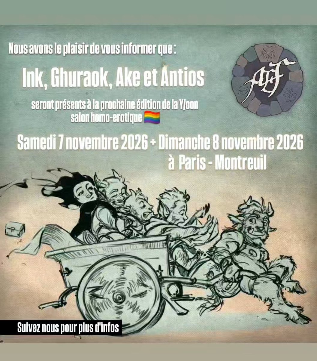 AentreFaune's tweet photo. 🌟🏳️‍🌈🎉 Go go go ---- on se met tous en route pour la #ycon de Novembre 2026 
À Paris Montreuil 
Salon yaoi Yuri Bara LGBT 
Avec @ghuraok @twistydr0p @AkeNsfw et @AntiosK 
--- we will prepare sexy stuff and illustrations 🌟🌟🌟🌟🏳️‍🌈 https://t.co/kryumMljH2