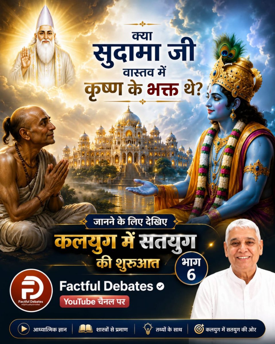 ankityadavg9's tweet photo. क्या सुदामा जी वास्तव में कृष्ण के भक्त थे?

जानने के लिए देखिए कलयुग में सतयुग की शुरुआत - भाग 6

#सुदामा_कृष्णजीके_भक्त_नहींथे
Factful Debates Yt Channel https://t.co/4JRO98R6vz