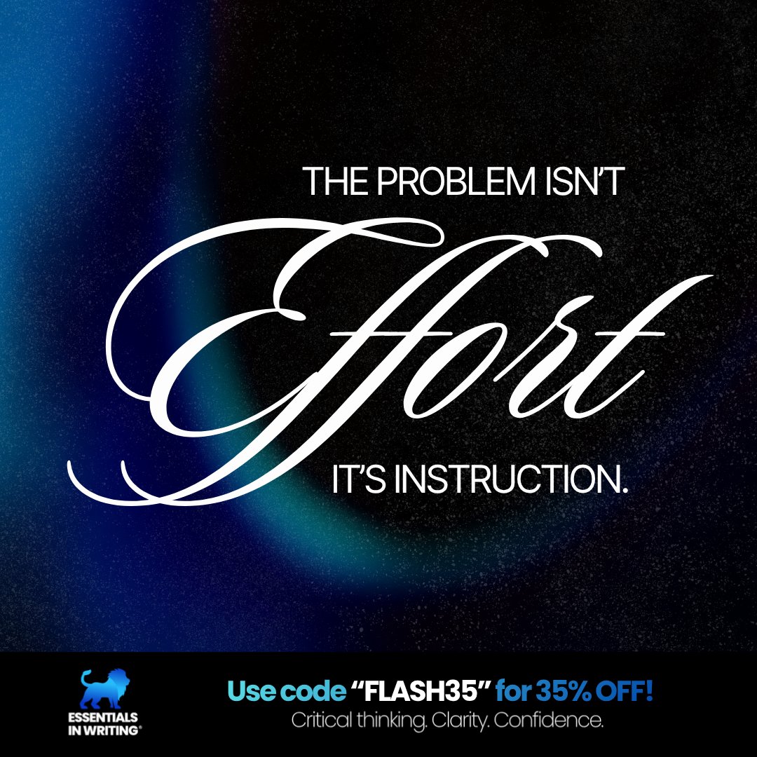LearnWithEIW's tweet photo. Students arenβt failing β curriculum is. Essentials in Writing meets students where they are. See why itβs different. π #EssentialsInWriting #HomeschoolEducation #WritingCurriculum #CriticalThinking #StudentLearning https://t.co/l5XY59u7T6